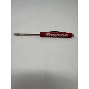 Snap On Tools Red Magnetic Tip Pocket Clip Flat Head Screwdriver “Alexander”
